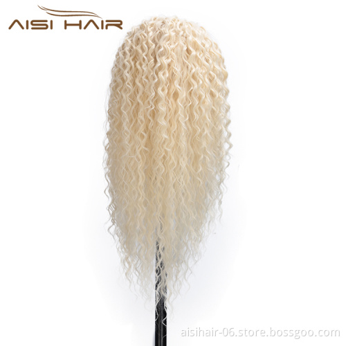 Aisi Hair 13x6 Long Wavy Blonde Wig Afro Kinky Curly Lace Frontal Wig Deep Wave Cosplay Front Lace Hair Wigs For Black Women